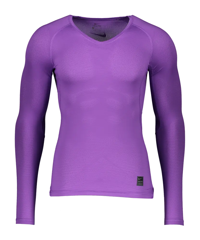 Top a compressione Nike Promo a manica lunga viola