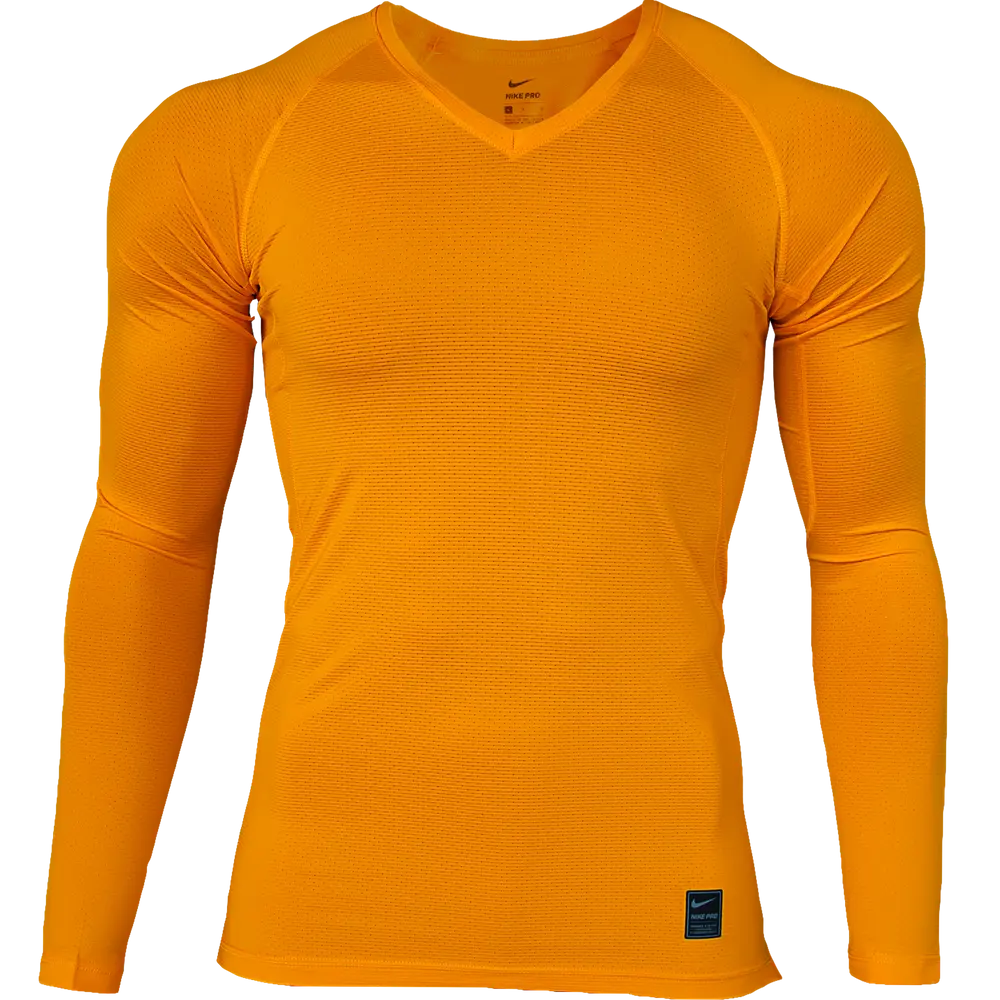 Haut de compression Nike Pro manches longues jaune